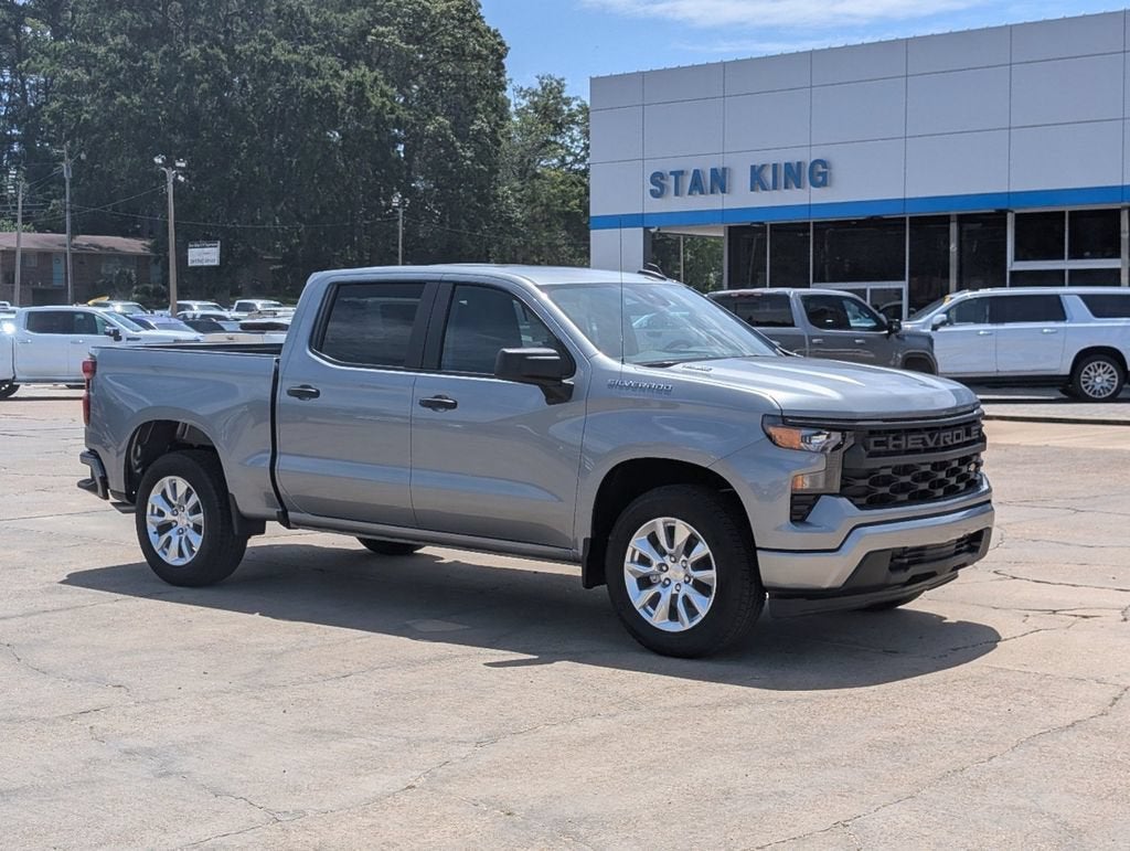 2026 Chevrolet Silverado 1500 Custom in Sterling Gray Metallic — front three-quarter view