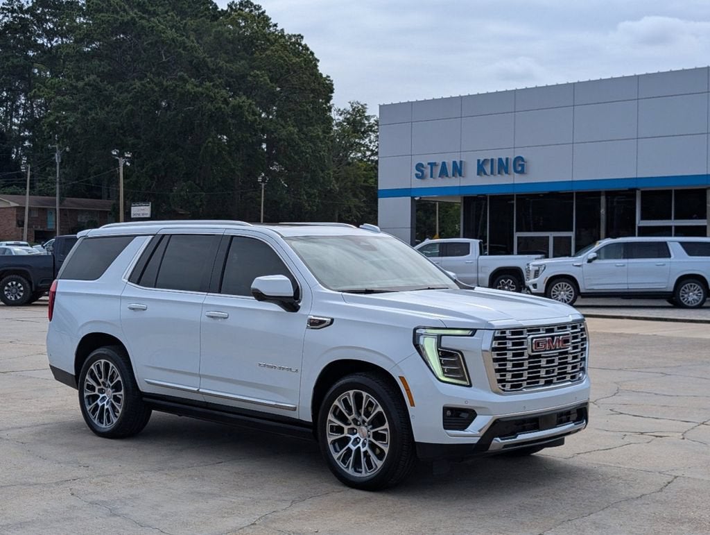 2026 GMC Yukon Denali in Glacier White Tricoat — front three-quarter view