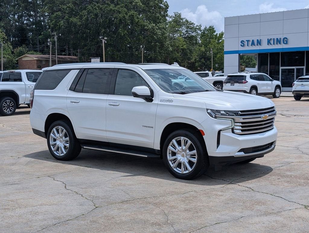 2023 Chevrolet Tahoe High Country in Iridescent Pearl Tricoat — front three-quarter view